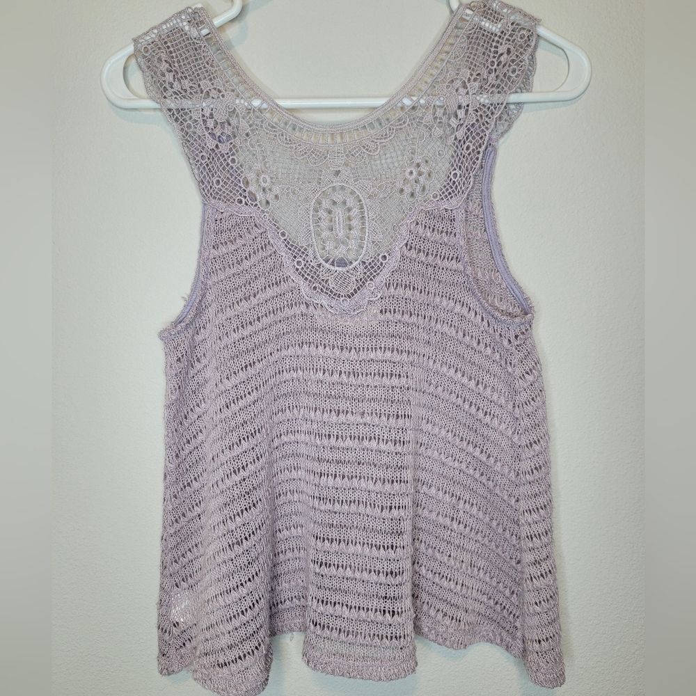 Painted Threads Boho Open Knit Tank Size XS - Picture 4 of 4